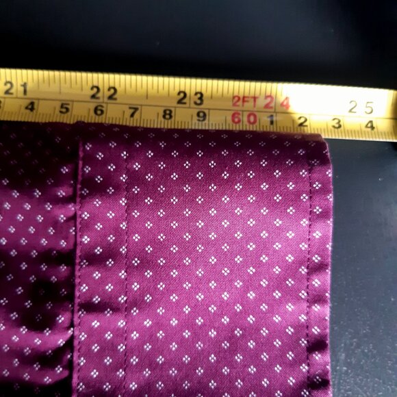 Black Brown 1826 SZ M Slim Fit Burgundy Men's Button Up Egyptian Cotton Shirt - Picture 12 of 13